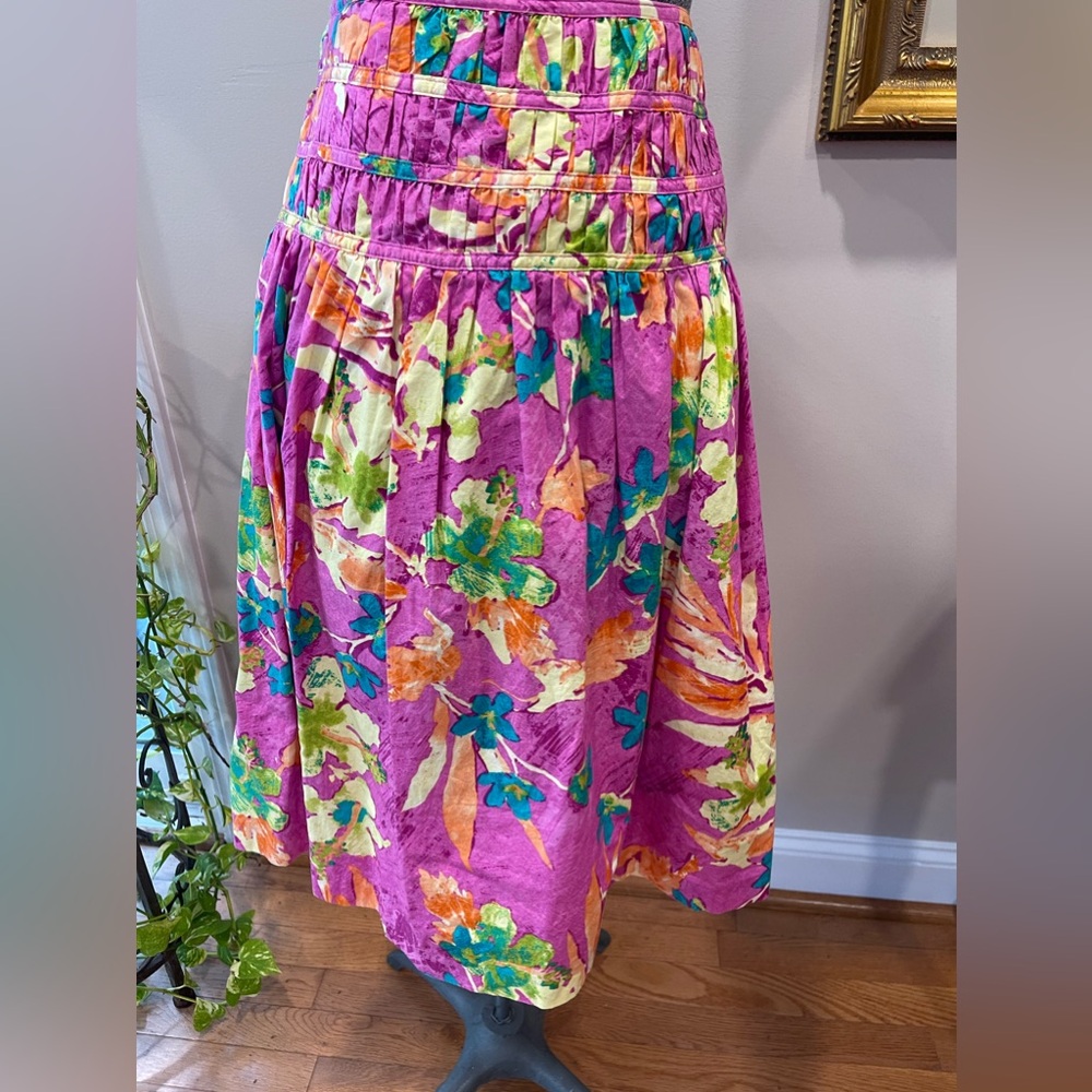 Jones wear jeans co ladies size 8‎ side zip Hawaiian print all cotton skirt - Picture 7 of 12